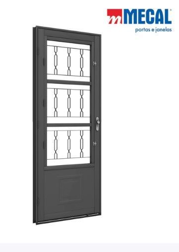 Porta Mecal Giro 3/4 Gde Mosaico Esq - 212x085 Req
