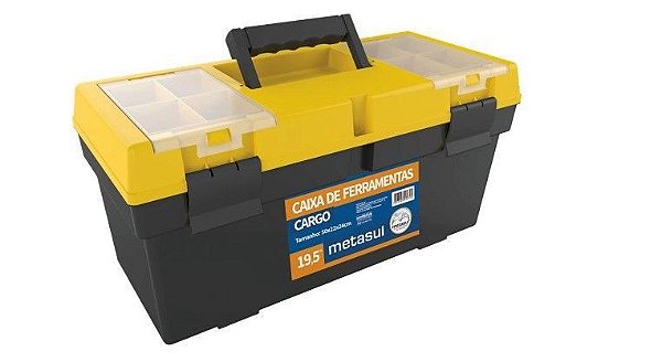 Caixa Ferramentas 19,5 Metasul Amarela/Pre