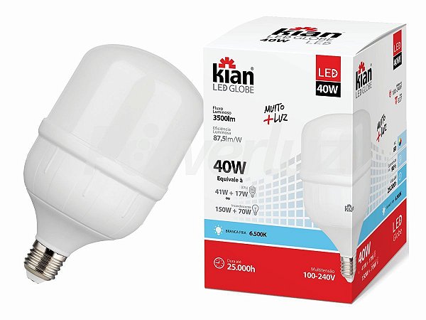 Lampada Bulbo Led  40w 6500k E27 Kian
