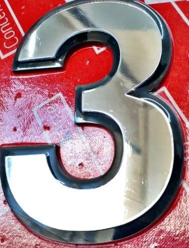 Numeral 10cm N.3 Espelhado