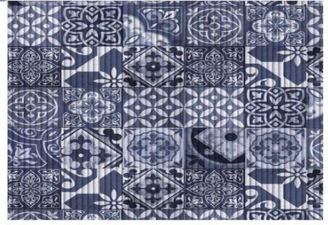 Tapete Kapazi 65cm Tropica Azulejo Azul