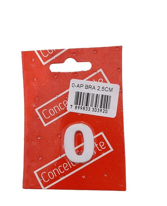 Numeral 2,5cm 0-Apto Branco