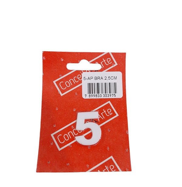 Numeral 2,5cm 5-Apto Branco