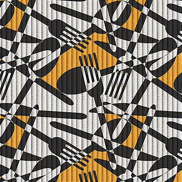 Tapete Kapazi 43cm Tropical Talheres Abstratos