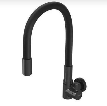 Torneira Hydra Flex Parede 1/4 Vol. Preta