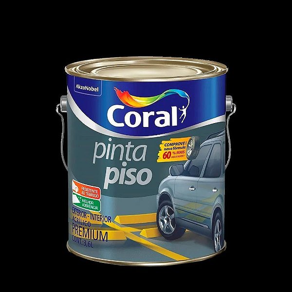 Tinta Piso Coral 3,6l Preto Fosco