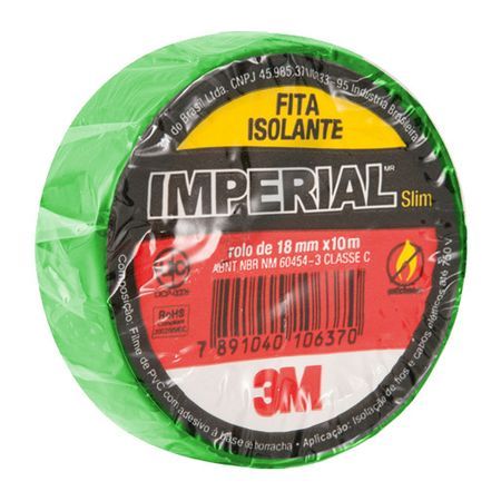 Fita Isolante Verde Imperial 3m 10m
