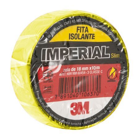 Fita Isolante Amarelo Imperial 3m 10m