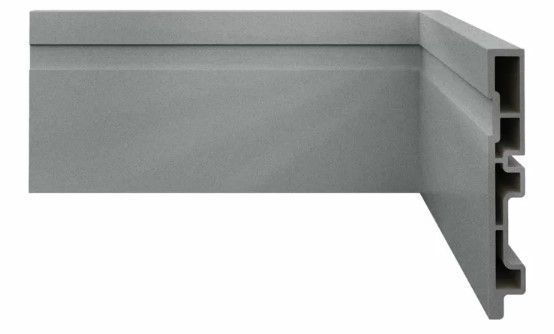 Rodape Ecovale Frisado 10,5cm Wpc Prata 2,40m