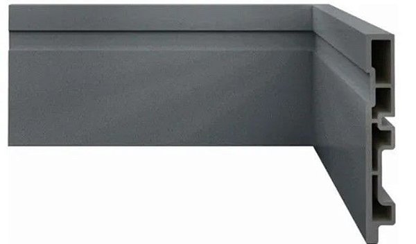 Rodape Ecovale Frisado 10,5cm Wpc Grafite 2,40m