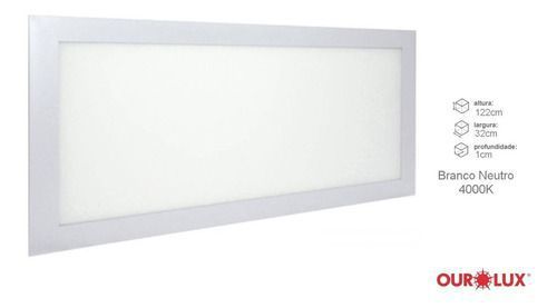 Painel Led Emb Retang 40w 4000k Ourolux (1,22x0,32)