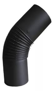 Curva Lareira 150mm Preto 45°