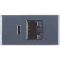 Emb Modulo Tramontina Branco Tomada Rj45 Cat6 Grafite