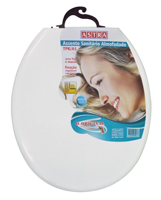 Assento Sanitario Almofadado Astra Branco Universal.