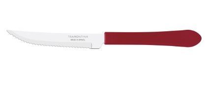 Faca Tramontina Churrasco Inox 4 Leme Vermelha