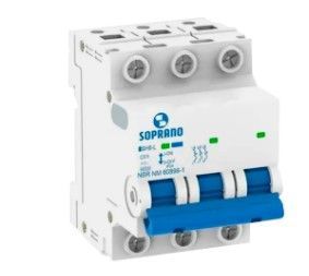 Disjuntor Soprano Branco Din 3 X 63a 6000k New