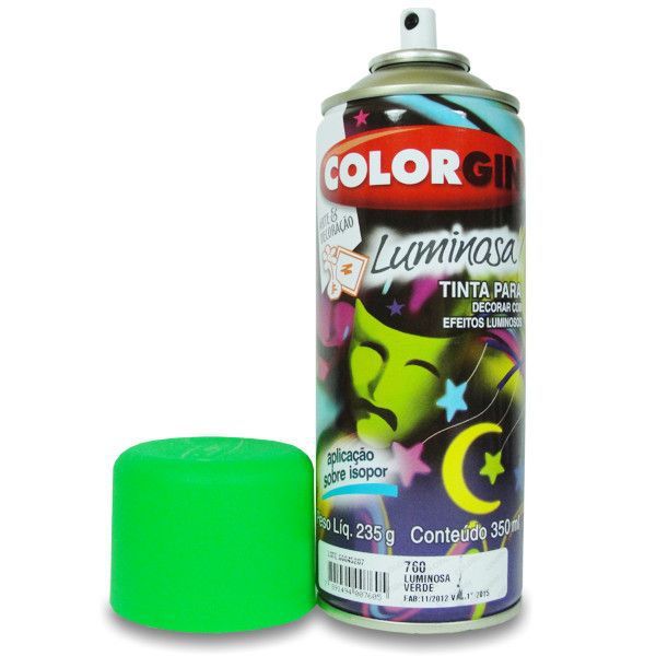 Tinta Spray Luminoso Verde Colorgin 760