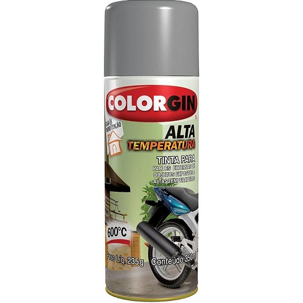 Tinta Spray Colorgin 300ml A. Temp Aluminio