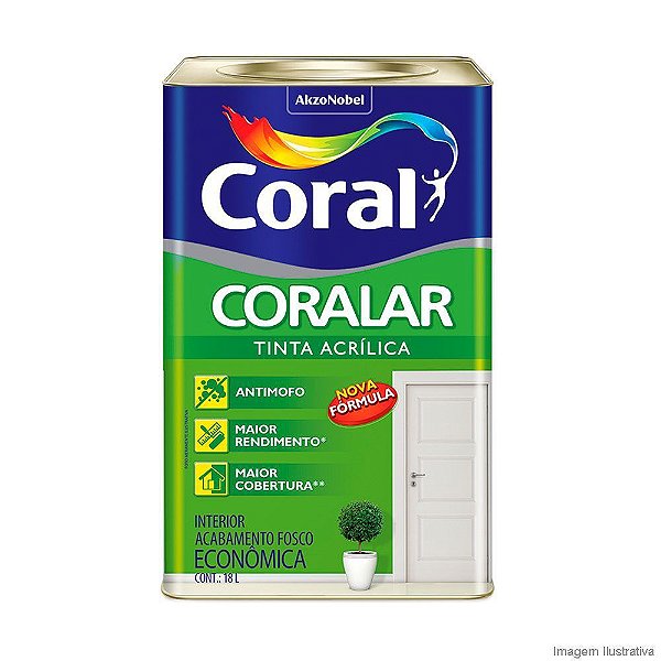 Tinta Acrilica Coral Coralar 18l Fosco Branco