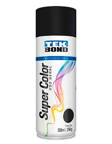 Tinta Spray Tekbond 350ml Preto Brilho