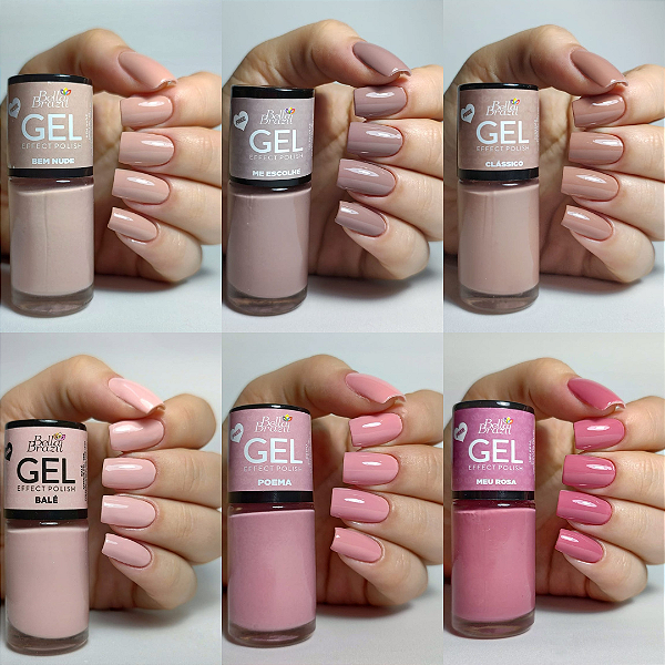 Kit 6 Esmaltes Coleção Nudes e Rosas