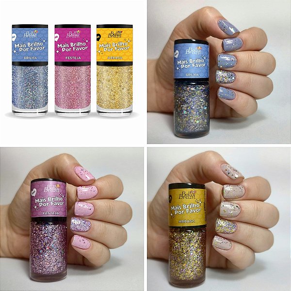 Kit 03 Esmalte Glitter