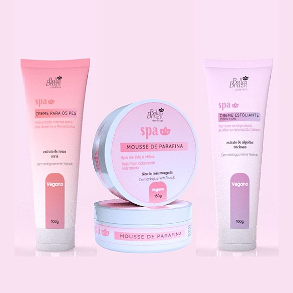 Kit SPA dos Pés 3 itens - Mousse + Creme para Pés + Esfoliante