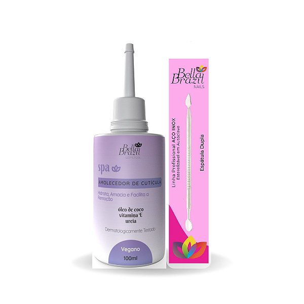 Kit Amolecedor De Cutículas + Espátula Ponta Dupla