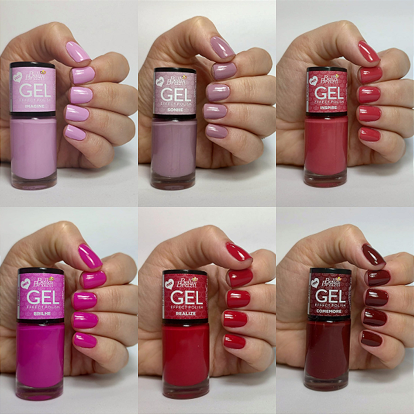 Kit 06 Esmaltes Efeito Gel - Coleção 10 anos