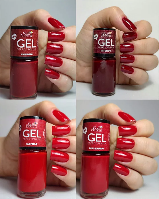 Kit 04 Esmaltes Coleção Meu Vermelho