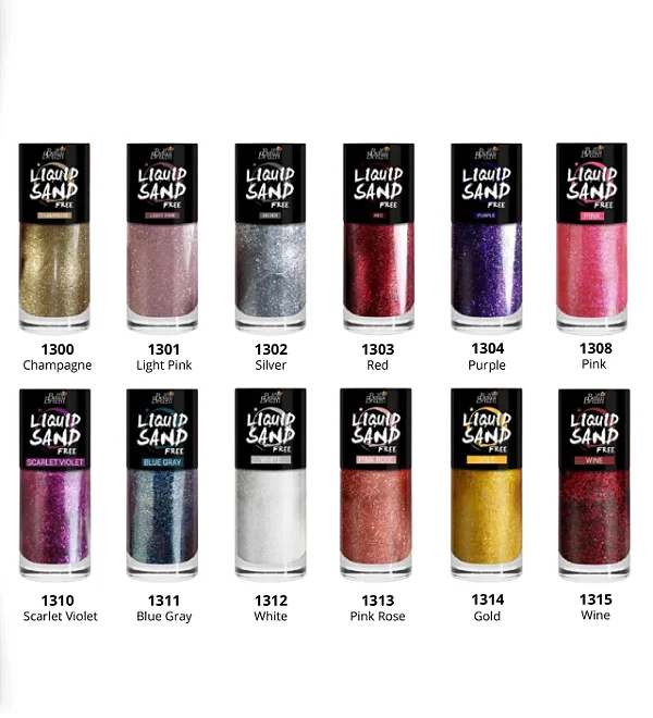 Kit 12 Esmaltes Liquid Sand - Coleção Completa