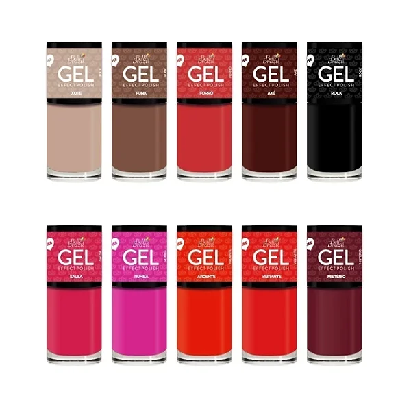 Kit 10 Esmaltes Efeito Gel