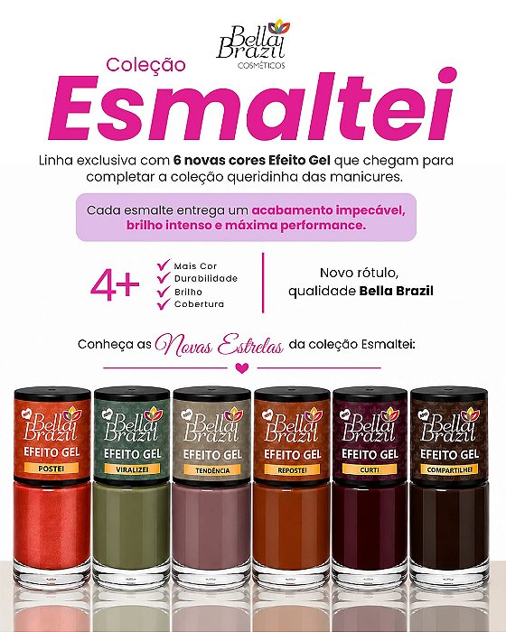 Coleção Esmaltei 06 Cores - Kit