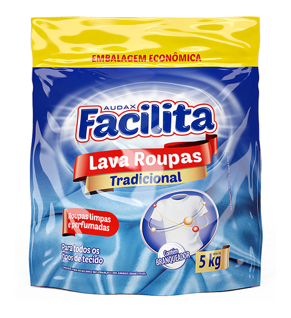 SABÃO EM PÓ ( LAVA ROUPAS EM PÓ ) FACILITA 5KG TRADICIONAL