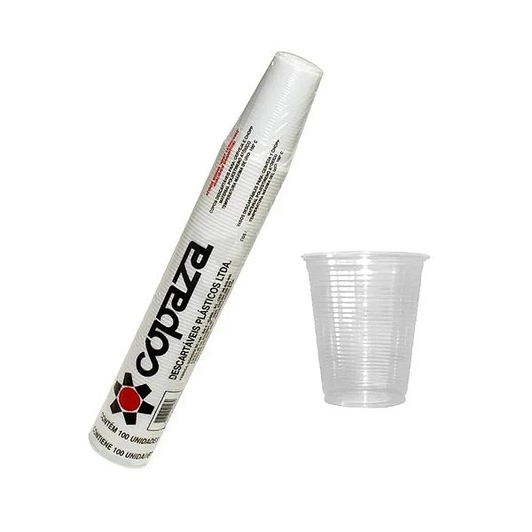 COPO DESCARTÁVEL PLASTICO TRANSLÚCIDO 80ML COPAZA C/100