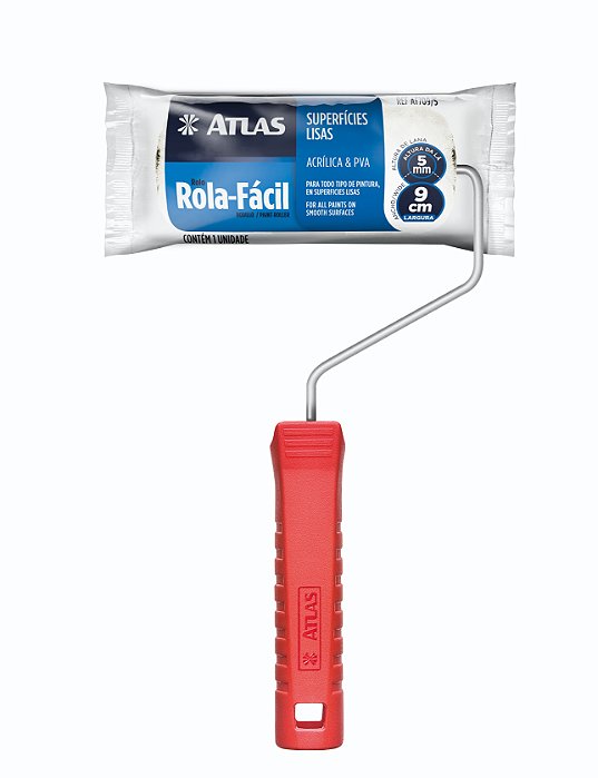ROLO DE PINTURA LA SINTETICA ROLA FACIL 9CM C/ SUPORTE ATLAS