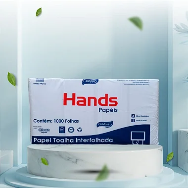 PAPEL INTERFOLHA 2D 20X20  FOLHA DUPLA C/1000 PRIME - HANDS
