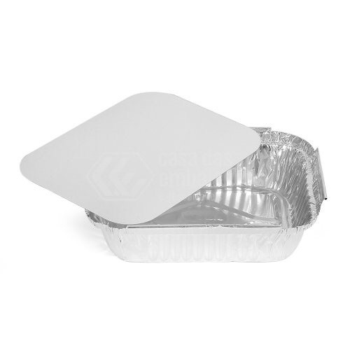 Marmitex Alumínio D7 Wyda 750ml Retangular C/ Tampa Cx100un.