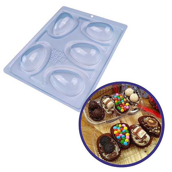 Forma com Silicone para Chocolate - Ovo de Páscoa de 50g