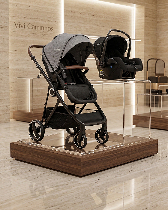 Conjunto Travel System Cosmos Melange Grafite - Kiddo