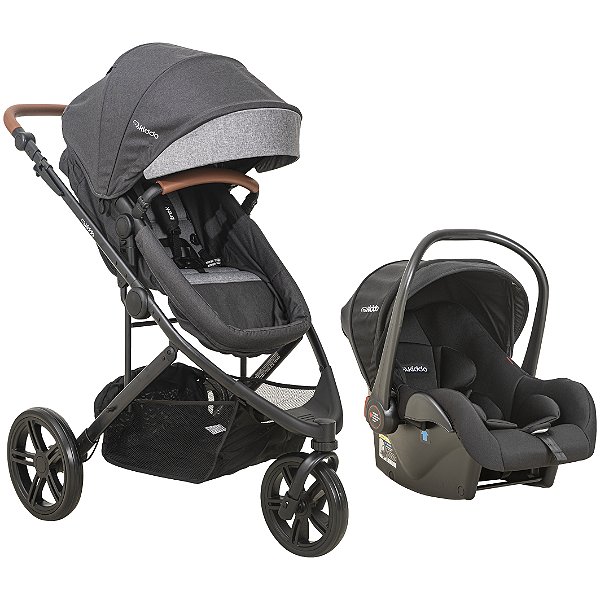 Conjunto Travel System Cinza Chumbo Trek - Kiddo