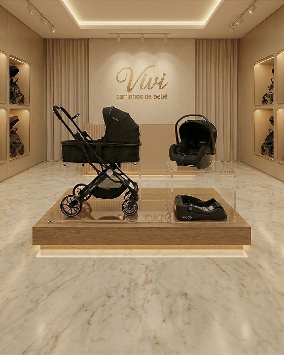 Conjunto Travel System com Base Tradicional Zig Zag Preto Kiddo