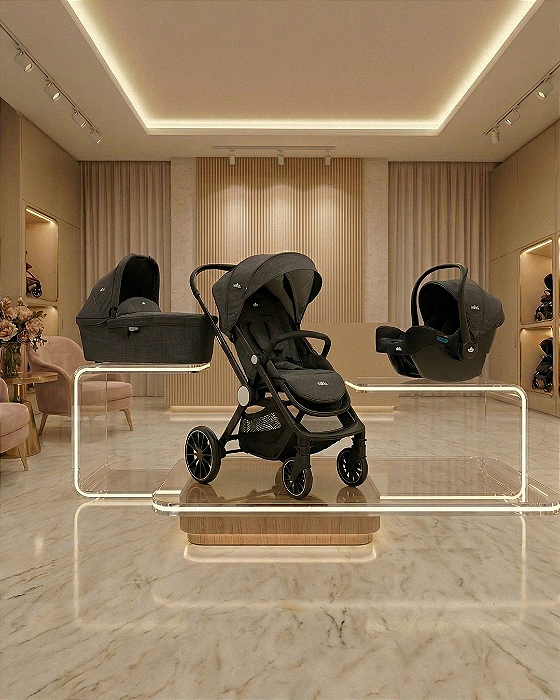 Conjunto Modular Travel System Sunny Melange Preto Kiddo