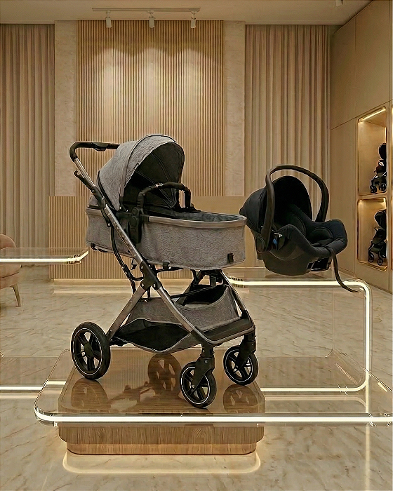 Conjunto Travel System Zoe Cinza Galzerano