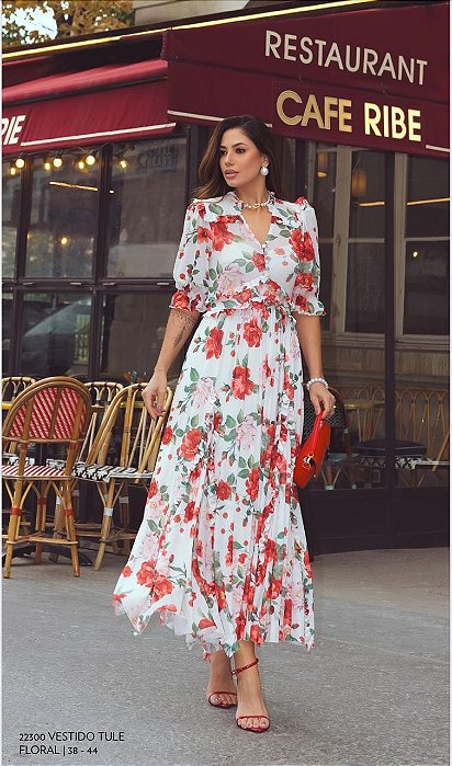 Vestido  Tule Floral