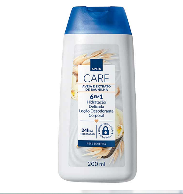 Loção Desodorante Corporal Aveia e Extrato de Baunilha 200 ml, Avon