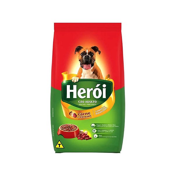 Ração Herói Carne e Cereais para Cães Adultos