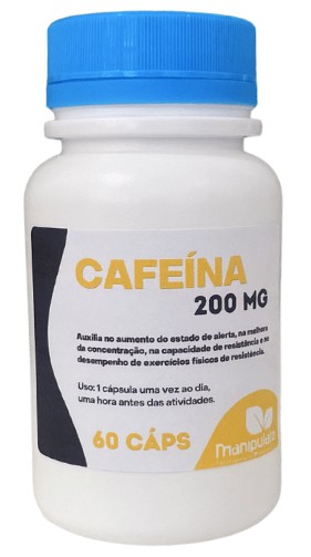 Cafeína, 200mg, 60caps