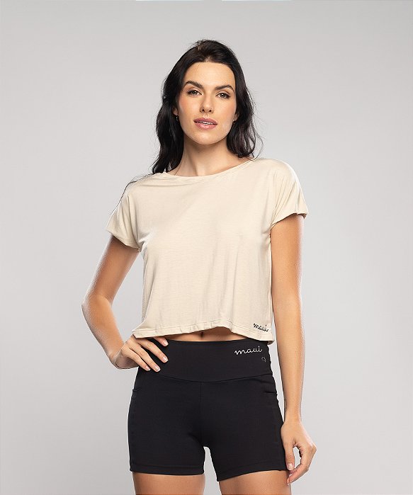 Cropped Com Manga Dupla- Cinza
