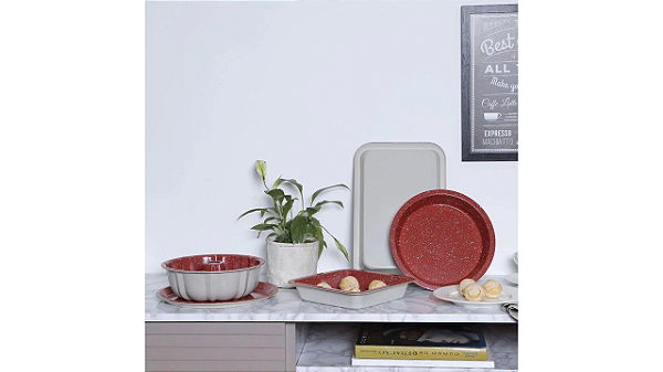 Conjunto de Assadeiras em Aço Carbono 5 Peças Color Cinza Claro - La Cuisine